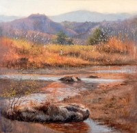 Tahir Bilal Ummi, 36 x 36 Inch, Oil on Canvas, Landscape Painting, AC-TBL-145